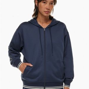 Women's Aritzia Wilfred Free Retrograde Zip-Up Ink Navy Whisper Wht Size XL NWT